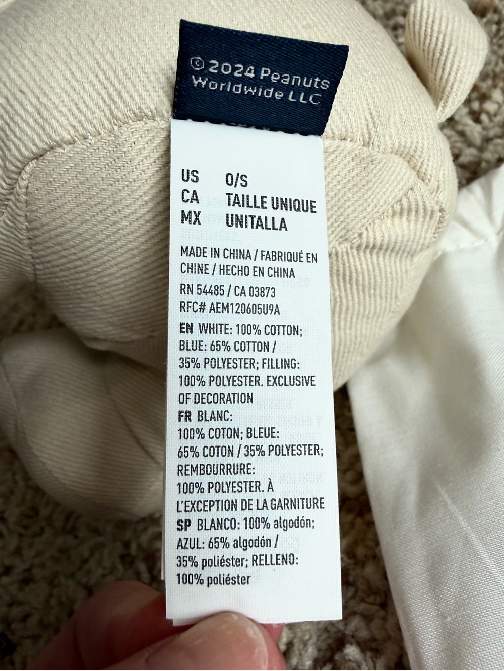American Eagle x Peanuts 2024 Collectable Denim Stuffed Snoopy With Bag. NWT! - Picture 10 of 16